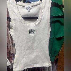 Loewe White Ribbed Tank Top